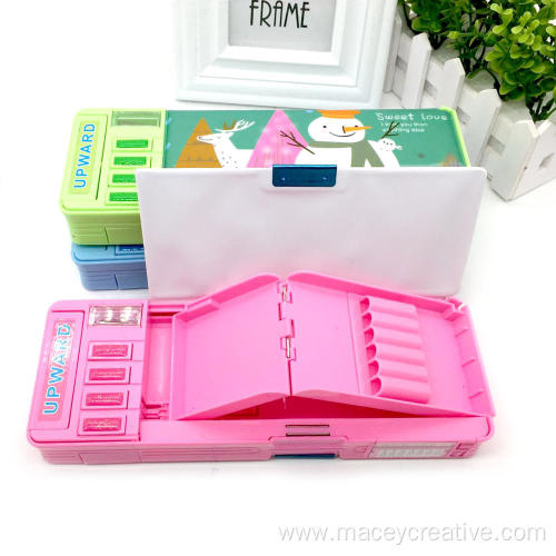 Multi-functional foldable stationery kit pencil case box